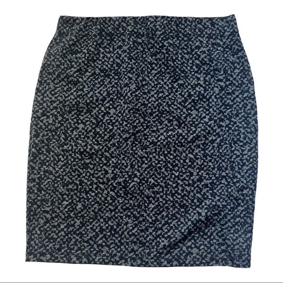 𝅺MAX Studio pencil skirt abstract geometric pattern black grey size L - Picture 1 of 11